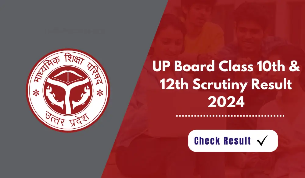 UP Board Class 10th & 12th Annual Exam Scrutiny Result 2024