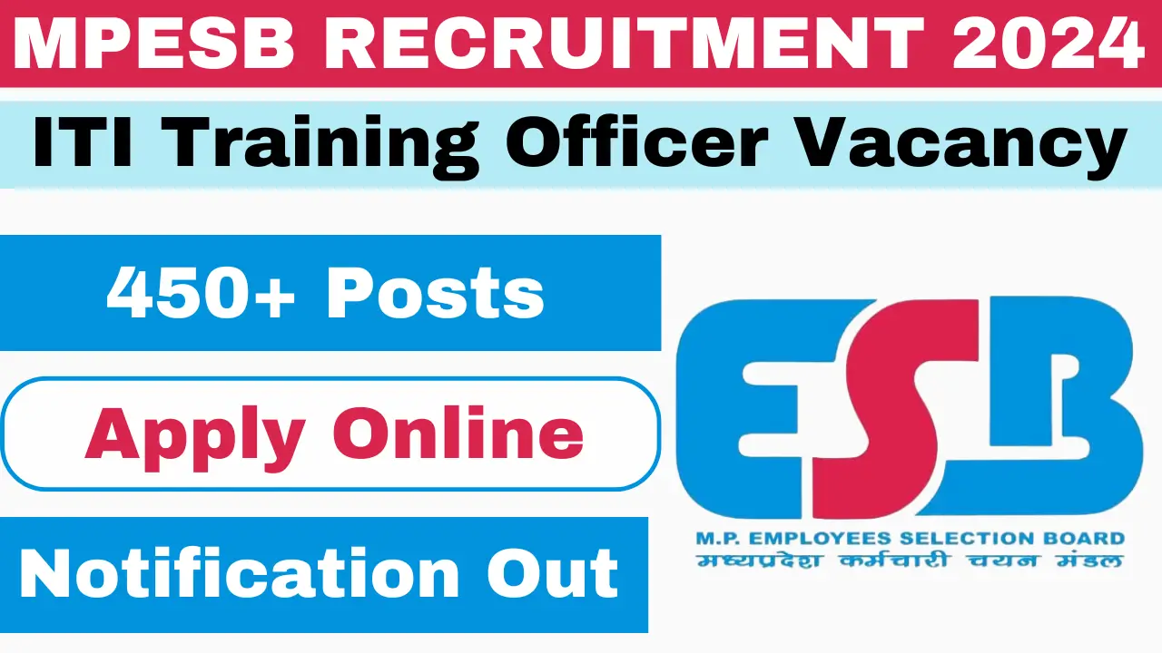 MPESB ITI Training Officer Recruitment 2024