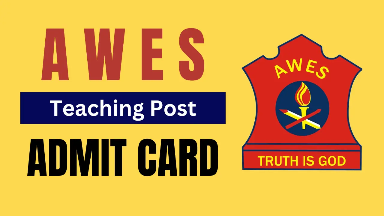 AWES Teaching Post Admit Card