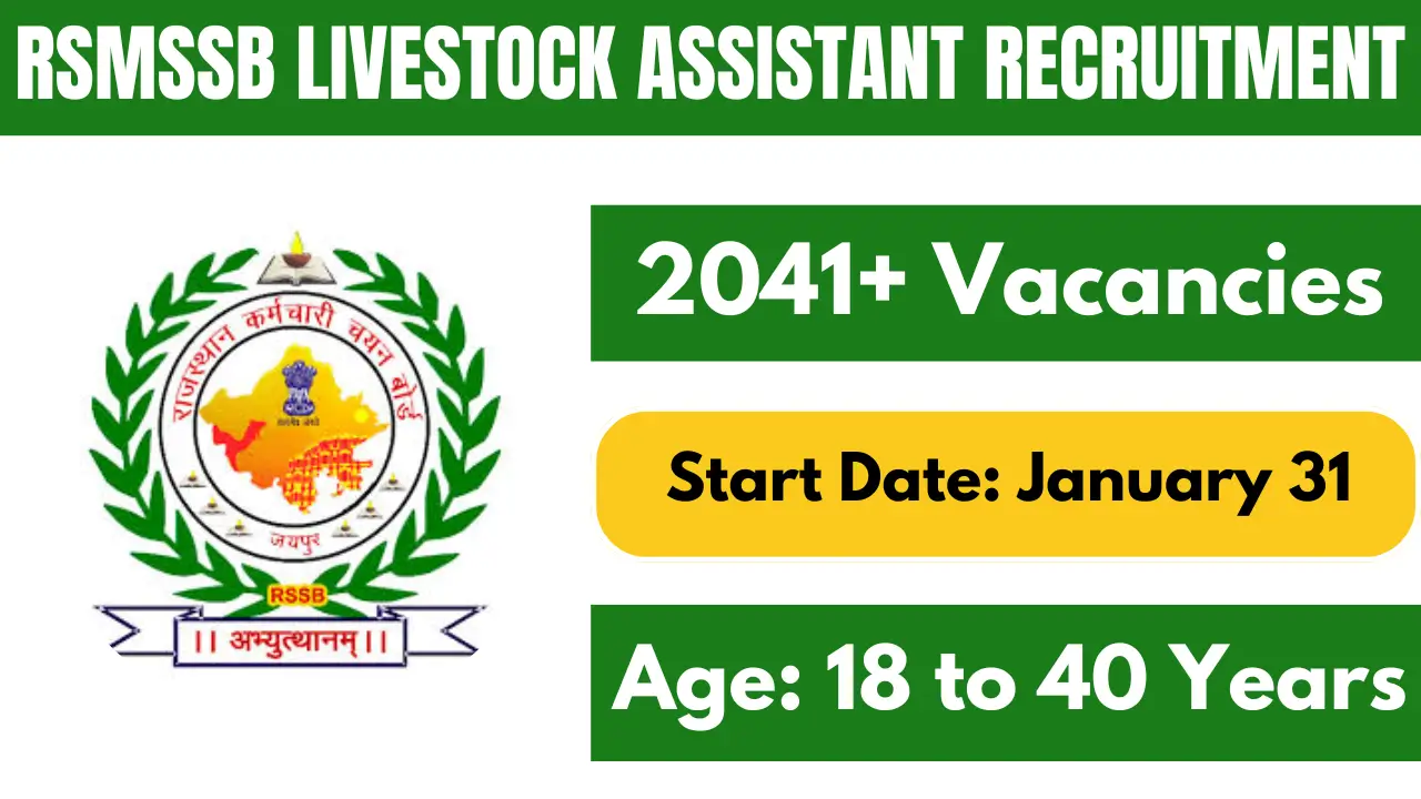 RSMSSB Livestock Assitant Recruitment